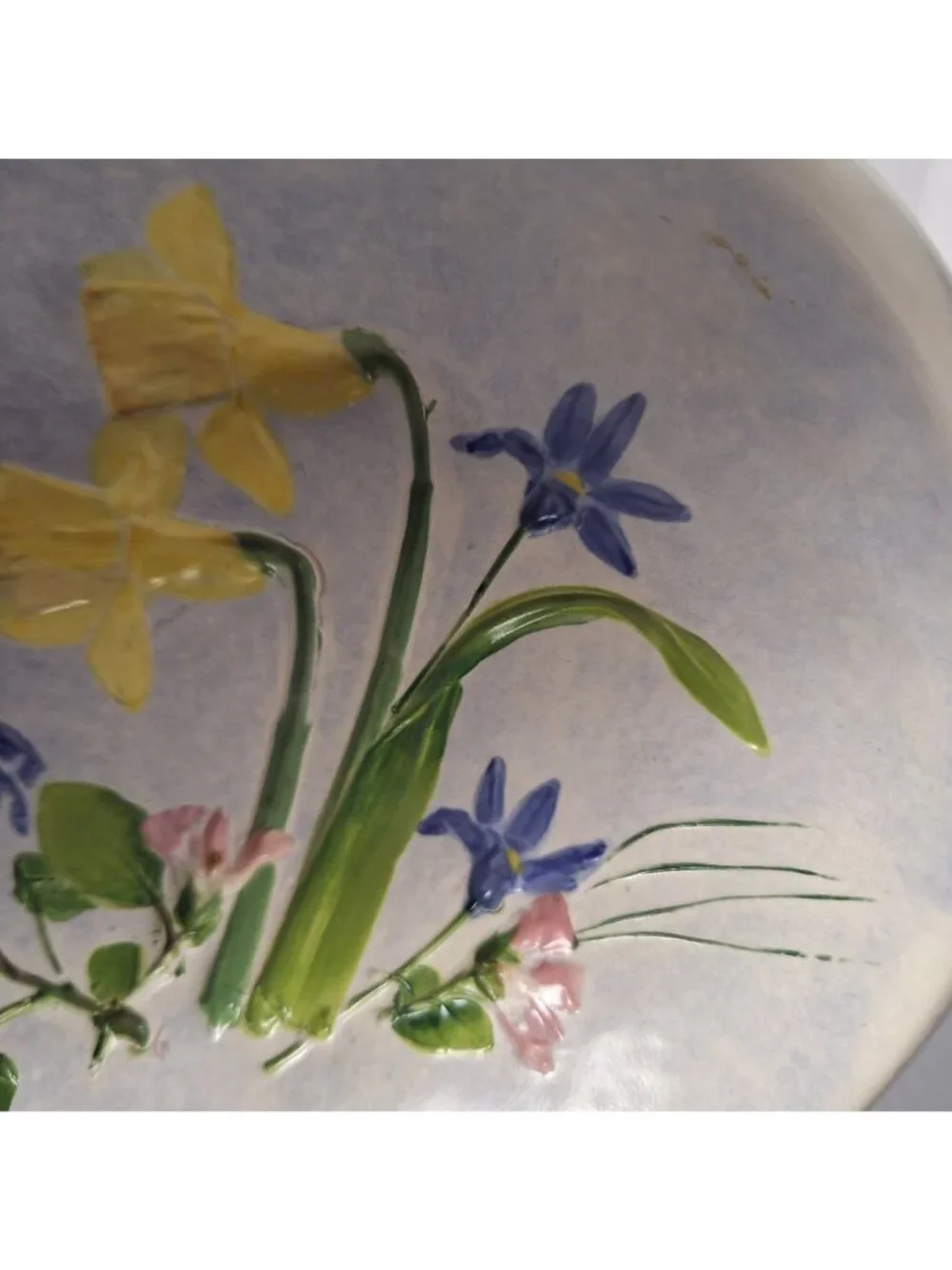 VINTAGE 1999 SALT MARSH POTTERY LTD BOWL/WALL HANGING APRIL GARDEN OVAL USA